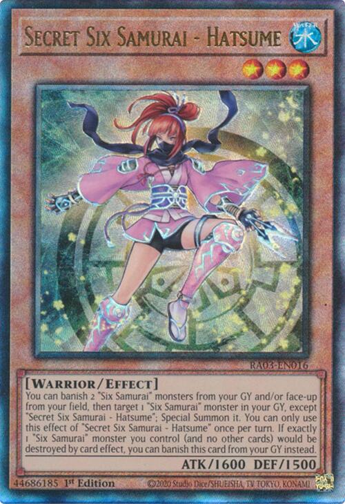 Secret Six Samurai - Hatsume (UTR) [RA03-EN016] Prismatic Ultimate Rare | Pegasus Games WI