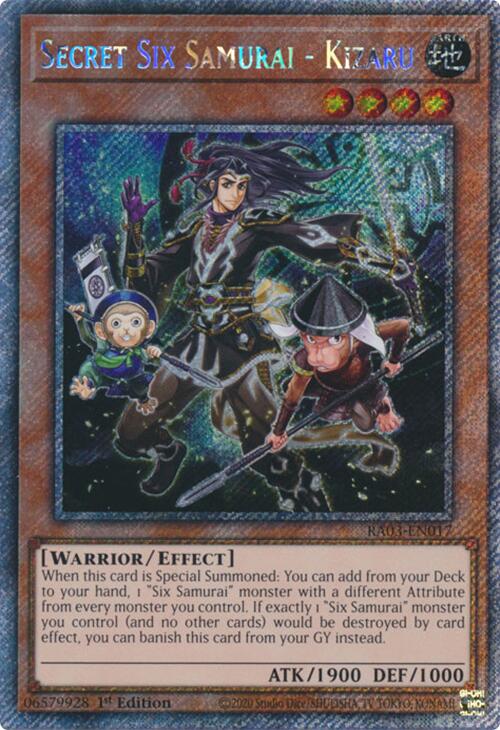 Secret Six Samurai - Kizaru (Platinum Secret Rare) [RA03-EN017] Platinum Secret Rare | Pegasus Games WI