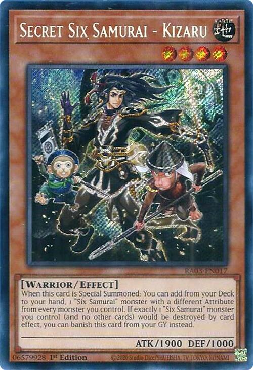 Secret Six Samurai - Kizaru (Secret Rare) [RA03-EN017] Secret Rare | Pegasus Games WI