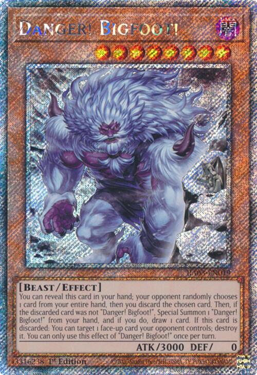 Danger! Bigfoot! (Alternate Art) (Platinum Secret Rare) [RA03-EN019] Platinum Secret Rare | Pegasus Games WI