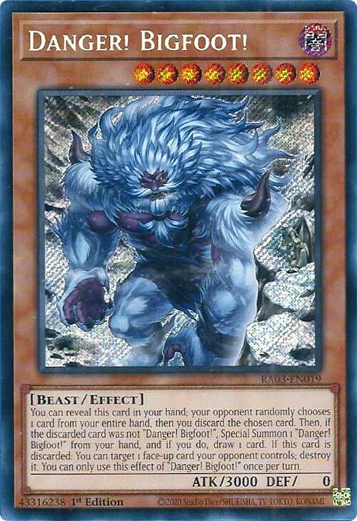 Danger! Bigfoot! (Alternate Art) (Secret Rare) [RA03-EN019] Secret Rare | Pegasus Games WI