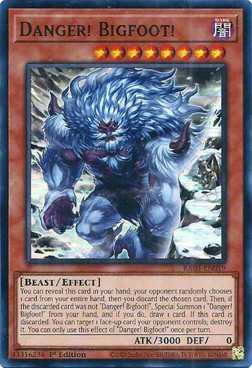 Danger! Bigfoot! (Alternate Art) [RA03-EN019] Super Rare | Pegasus Games WI