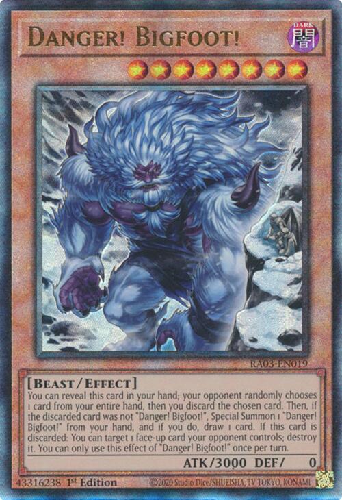 Danger! Bigfoot! (Alternate Art) (UTR) [RA03-EN019] Prismatic Ultimate Rare | Pegasus Games WI