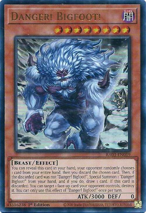 Danger! Bigfoot! (Alternate Art) (UR) [RA03-EN019] Ultra Rare | Pegasus Games WI