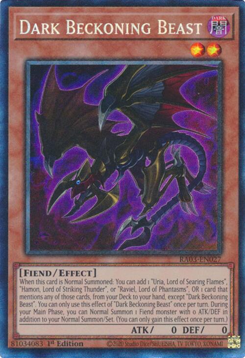 Dark Beckoning Beast (CR) [RA03-EN027] Prismatic Collector's Rare | Pegasus Games WI