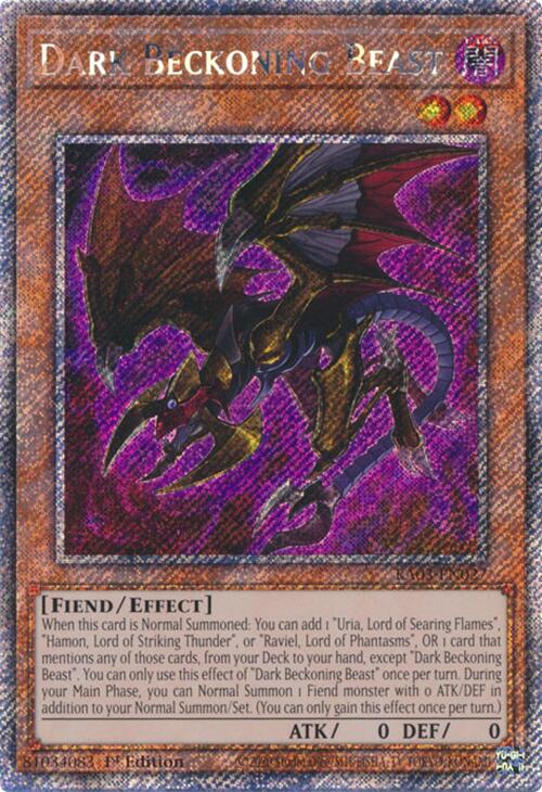 Dark Beckoning Beast (Platinum Secret Rare) [RA03-EN027] Platinum Secret Rare | Pegasus Games WI