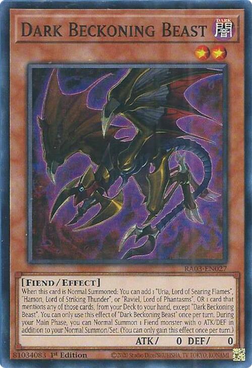 Dark Beckoning Beast [RA03-EN027] Super Rare | Pegasus Games WI