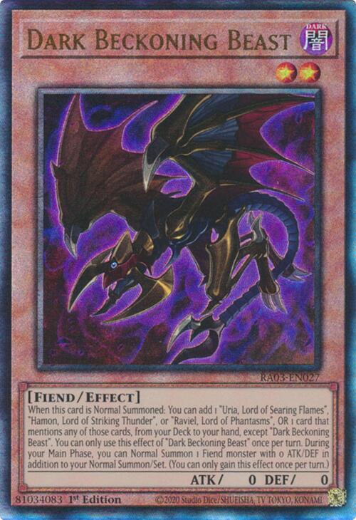 Dark Beckoning Beast (UTR) [RA03-EN027] Prismatic Ultimate Rare | Pegasus Games WI