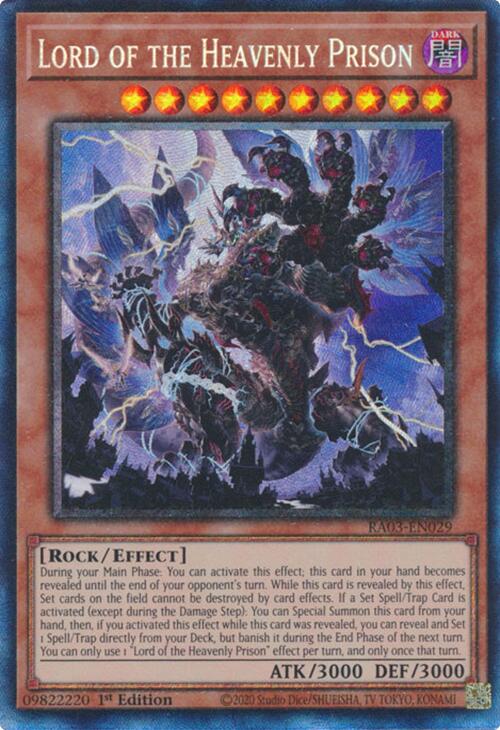 Lord of the Heavenly Prison (CR) [RA03-EN029] Prismatic Collector's Rare | Pegasus Games WI