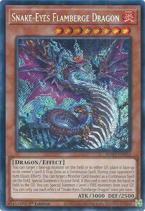 Snake-Eyes Flamberge Dragon (Secret Rare) [RA03-EN033] Secret Rare | Pegasus Games WI