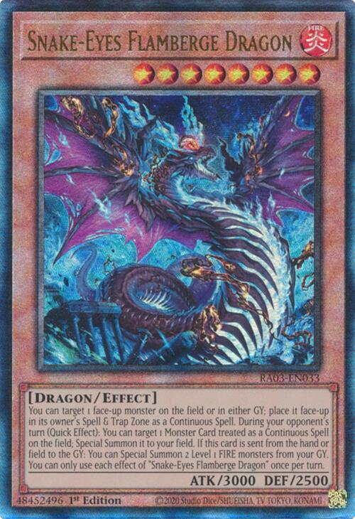 Snake-Eyes Flamberge Dragon (UTR) [RA03-EN033] Prismatic Ultimate Rare | Pegasus Games WI