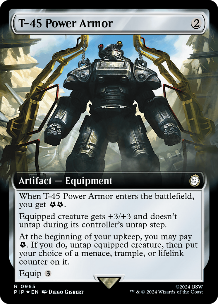 T-45 Power Armor (Extended Art) (Surge Foil) [Fallout] | Pegasus Games WI