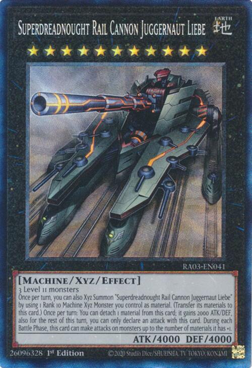 Superdreadnought Rail Cannon Juggernaut Liebe (CR) [RA03-EN041] Prismatic Collector's Rare | Pegasus Games WI