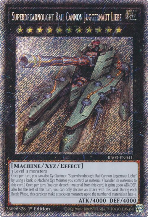 Superdreadnought Rail Cannon Juggernaut Liebe (Platinum Secret Rare) [RA03-EN041] Platinum Secret Rare | Pegasus Games WI