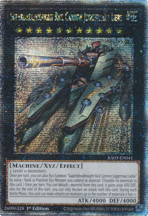 Superdreadnought Rail Cannon Juggernaut Liebe (Quarter Century Secret Rare) [RA03-EN041] Quarter Century Secret Rare | Pegasus Games WI