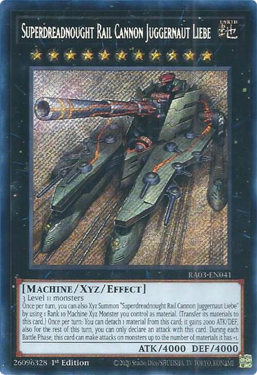 Superdreadnought Rail Cannon Juggernaut Liebe (Secret Rare) [RA03-EN041] Secret Rare | Pegasus Games WI