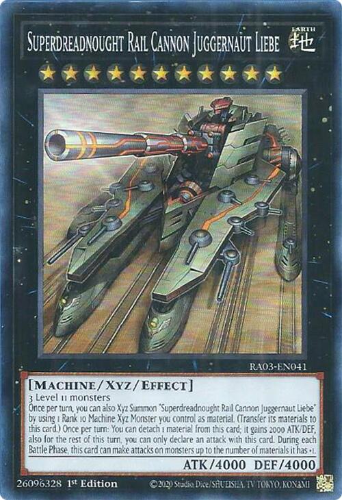 Superdreadnought Rail Cannon Juggernaut Liebe [RA03-EN041] Super Rare | Pegasus Games WI