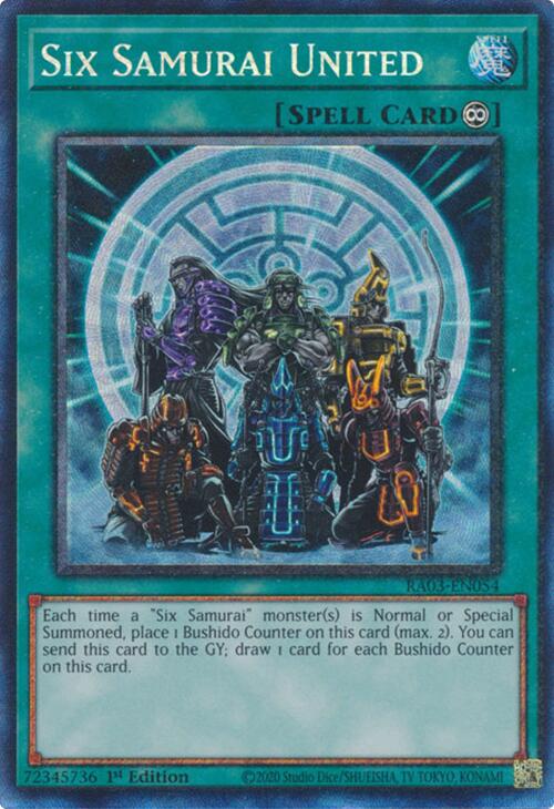 Six Samurai United (CR) [RA03-EN054] Prismatic Collector's Rare | Pegasus Games WI