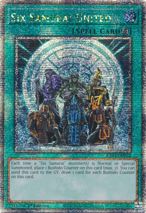 Six Samurai United (Quarter Century Secret Rare) [RA03-EN054] Quarter Century Secret Rare | Pegasus Games WI