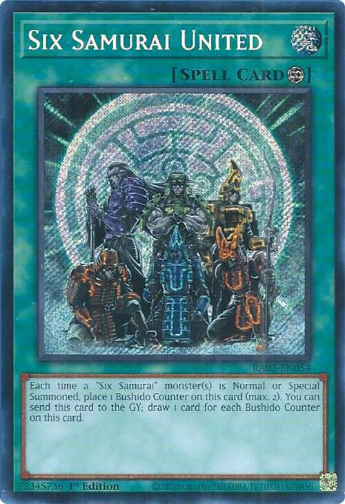 Six Samurai United (Secret Rare) [RA03-EN054] Secret Rare | Pegasus Games WI