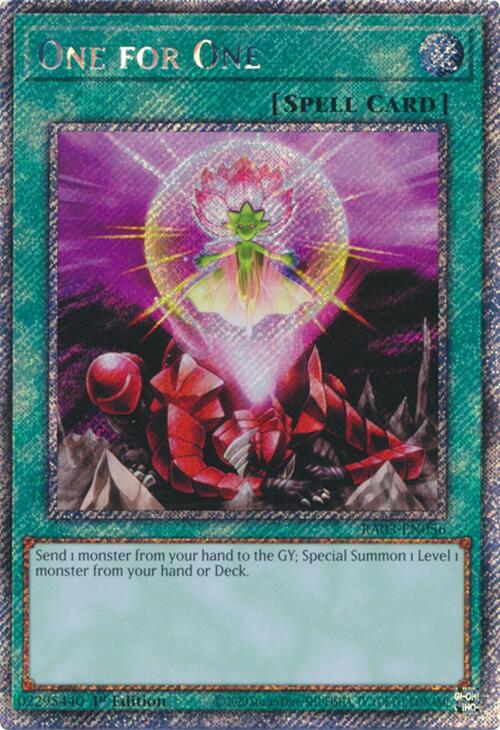 One for One (Platinum Secret Rare) [RA03-EN056] Platinum Secret Rare | Pegasus Games WI