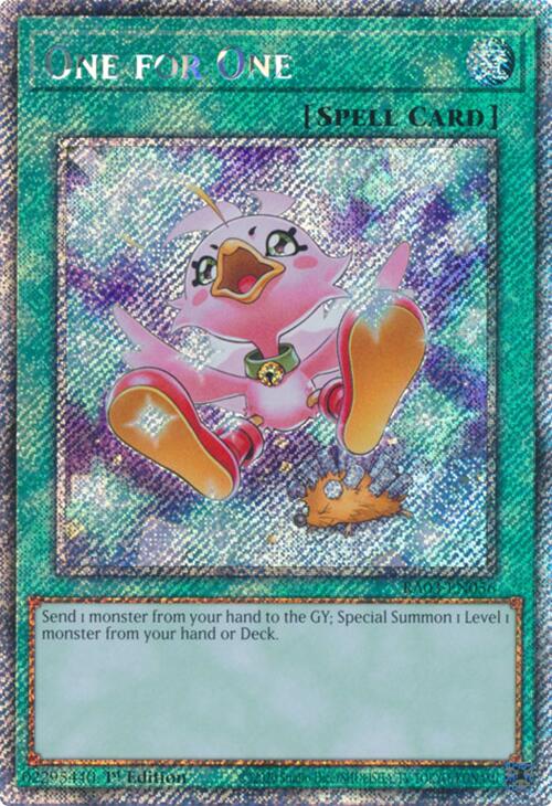 One for One (Alternate Art) (Platinum Secret Rare) [RA03-EN056] Platinum Secret Rare | Pegasus Games WI