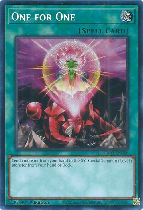 One for One (Secret Rare) [RA03-EN056] Secret Rare | Pegasus Games WI