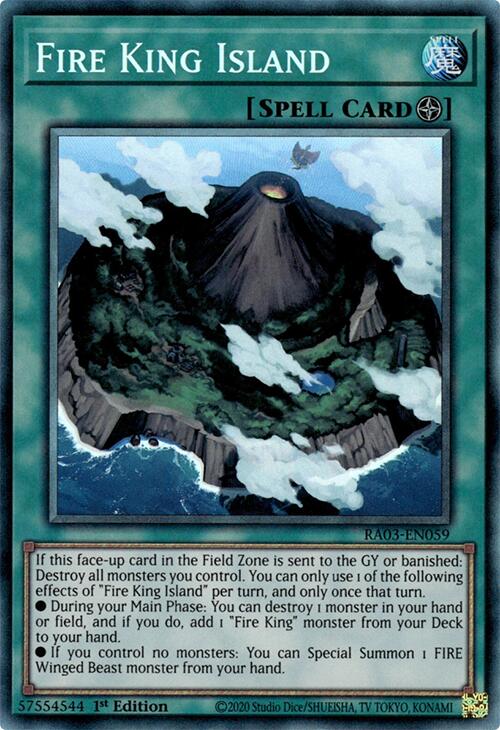Fire King Island (CR) [RA03-EN059] Prismatic Collector's Rare | Pegasus Games WI