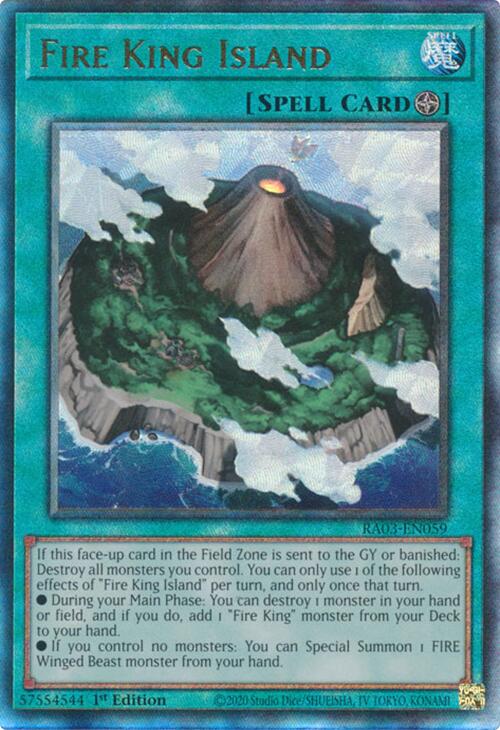 Fire King Island (UTR) [RA03-EN059] Prismatic Ultimate Rare | Pegasus Games WI