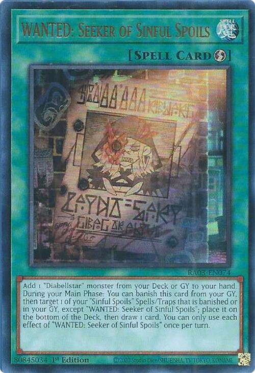 WANTED: Seeker of Sinful Spoils (UR) [RA03-EN074] Ultra Rare | Pegasus Games WI