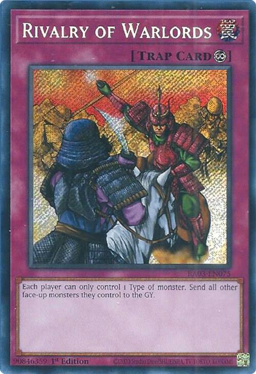 Rivalry of Warlords (Secret Rare) [RA03-EN075] Secret Rare | Pegasus Games WI