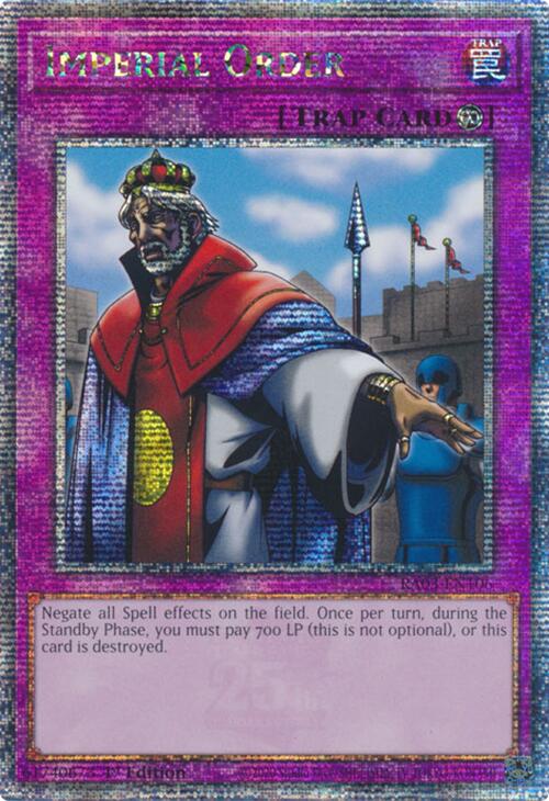 Imperial Order (Quarter Century Secret Rare) [RA03-EN106] Quarter Century Secret Rare | Pegasus Games WI