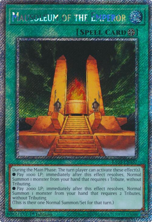 Mausoleum of the Emperor (Platinum Secret Rare) [RA03-EN167] Platinum Secret Rare | Pegasus Games WI