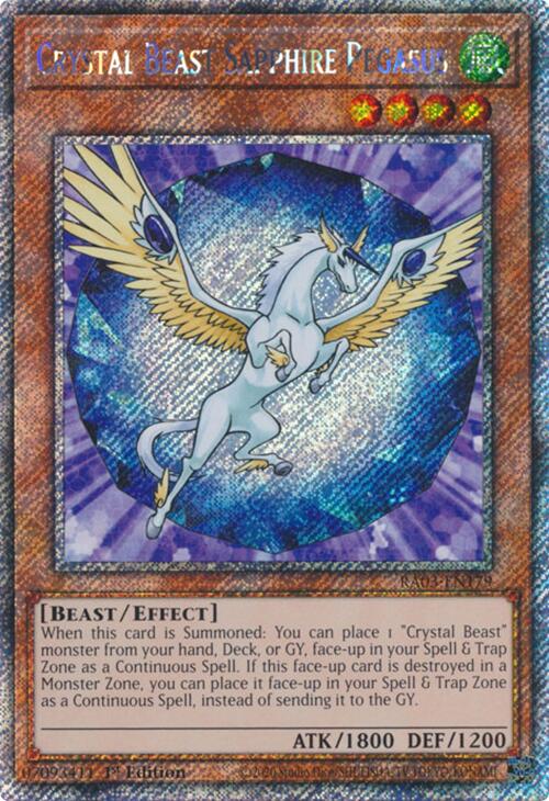 Crystal Beast Sapphire Pegasus (Platinum Secret Rare) [RA03-EN179] Platinum Secret Rare | Pegasus Games WI