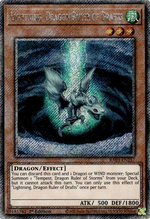 Lightning, Dragon Ruler of Drafts (Platinum Secret Rare) [RA03-EN257] Platinum Secret Rare | Pegasus Games WI