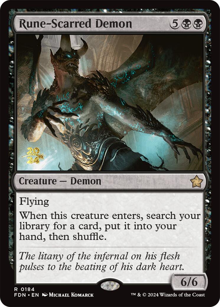 Rune-Scarred Demon [Foundations Prerelease Promos] | Pegasus Games WI