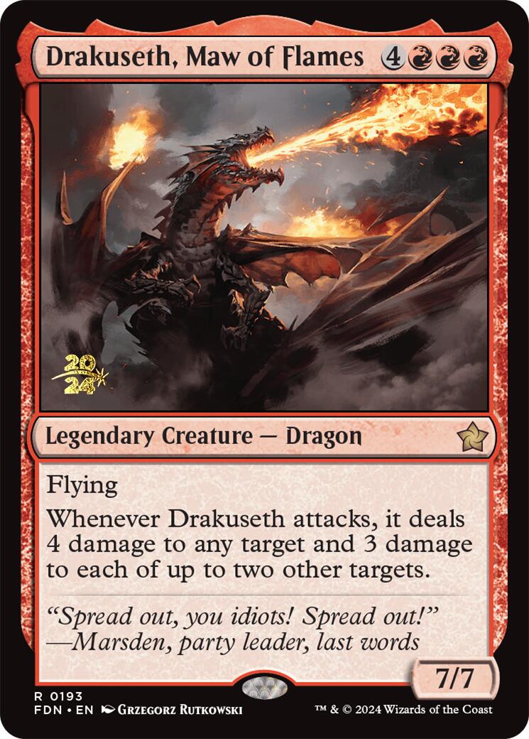 Drakuseth, Maw of Flames [Foundations Prerelease Promos] | Pegasus Games WI