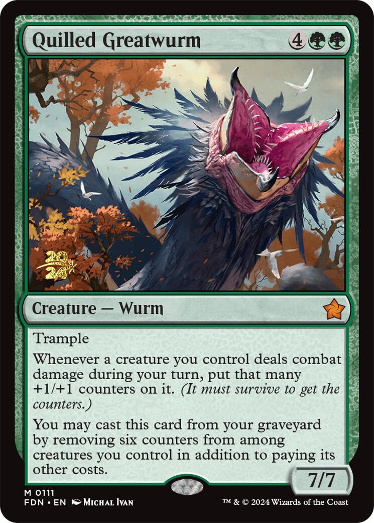 Quilled Greatwurm [Foundations Prerelease Promos] | Pegasus Games WI