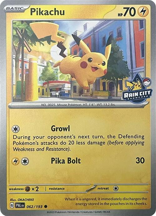 Pikachu (062/193) (Rain City Showcase) [Miscellaneous Cards] | Pegasus Games WI