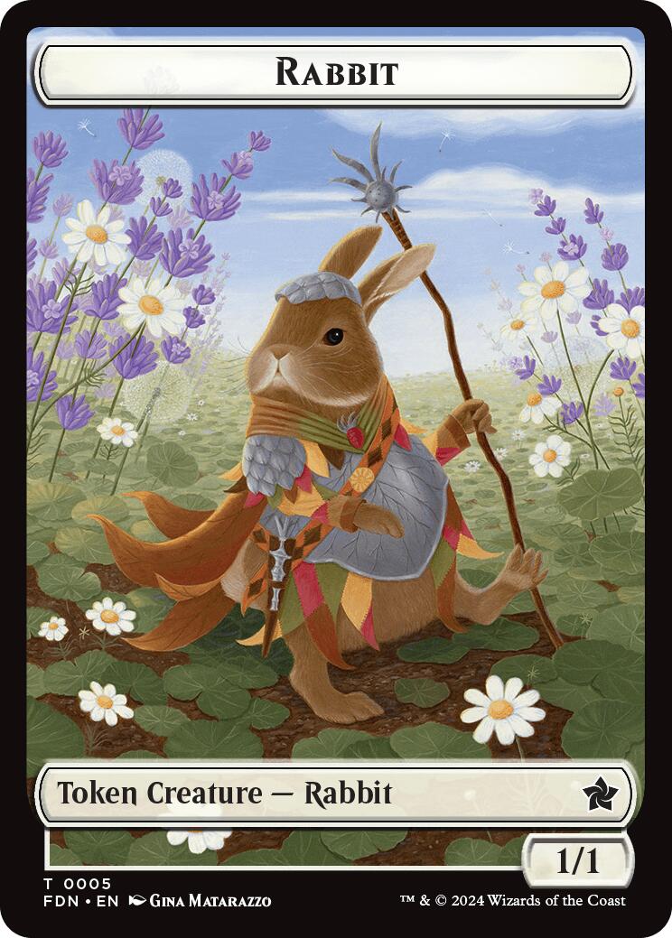 Rabbit // Soldier Double-Sided Token [Foundations Tokens] | Pegasus Games WI