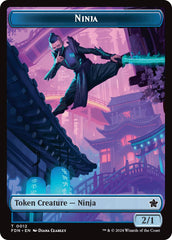 Emblem - Kaito, Cunning Infiltrator // Ninja Doubled-Sided Token [Foundations Tokens] | Pegasus Games WI