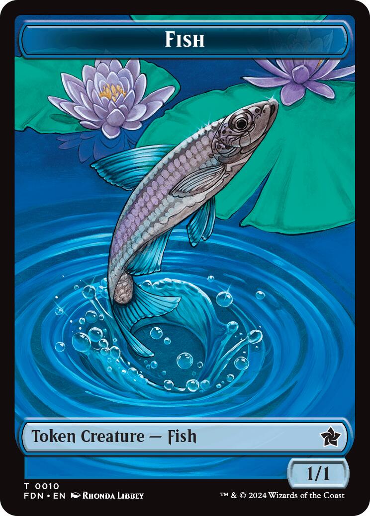 Faerie // Fish Doubled-Sided Token [Foundations Tokens] | Pegasus Games WI