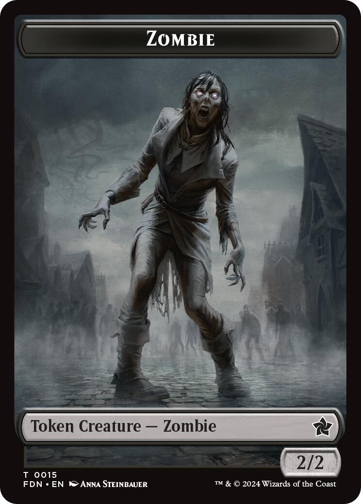 Goblin // Zombie Doubled-Sided Token [Foundations Tokens] | Pegasus Games WI