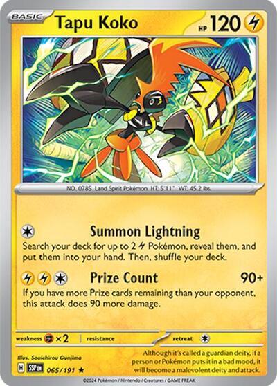 Tapu Koko (065/191) (Deck Exclusives) [Scarlet & Violet: Surging Sparks] | Pegasus Games WI