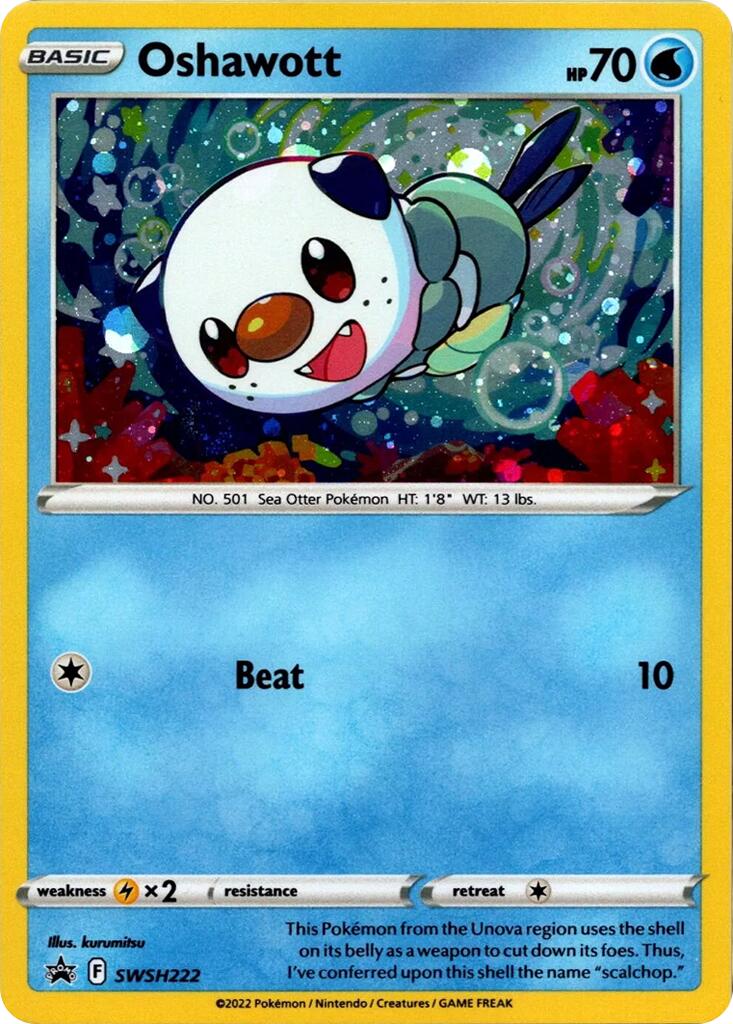 Oshawott (SWSH222) (Cosmo Holo) [Sword & Shield: Black Star Promos] | Pegasus Games WI