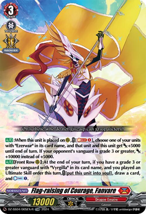 Flag-raising of Courage, Fanvare (Foil) (DZ-SS04/005EN-R) [DZ-SS04: Special Series Stardust Blade] | Pegasus Games WI