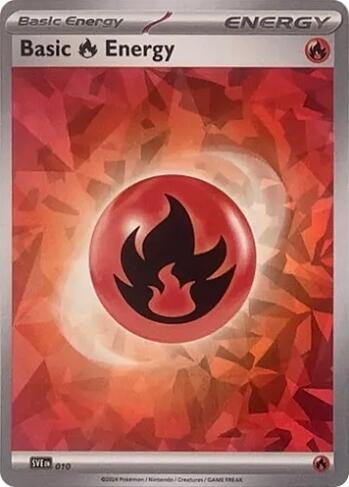 Basic Fire Energy (010) (Cracked Ice Holo) [Scarlet & Violet: Stellar Crown] | Pegasus Games WI