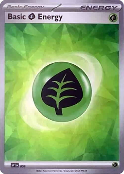 Basic Grass Energy (009) (Cracked Ice Holo) [Scarlet & Violet: Stellar Crown] | Pegasus Games WI