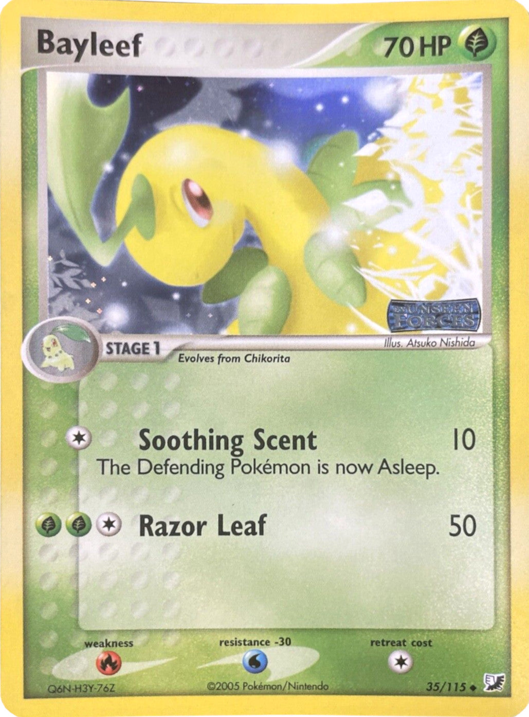 Bayleef (35/115) (Stamped) [EX: Unseen Forces] | Pegasus Games WI