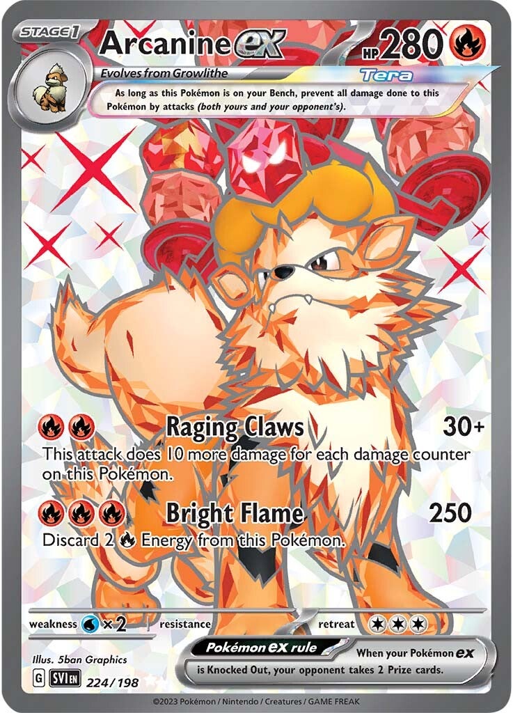 Arcanine ex (224/198) [Scarlet & Violet: Base Set] | Pegasus Games WI